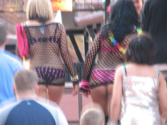 More scantily-clad girls