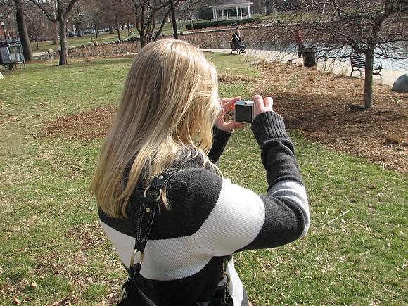 Lara taking a photo