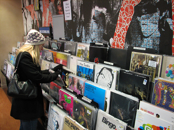 Vinyl shopping at Virgin Store